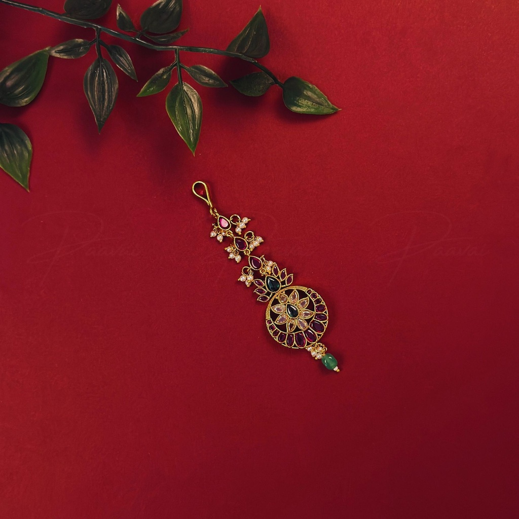 Elegant Floral Gold Ruby Stone 5001