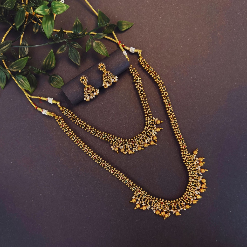 Elegant Pearl Stone Necklace Set 7001