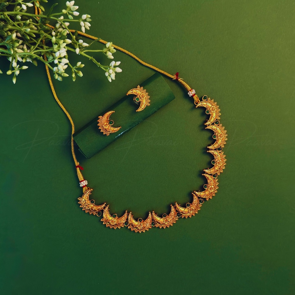 Stone Green Necklace Earring Set 1029