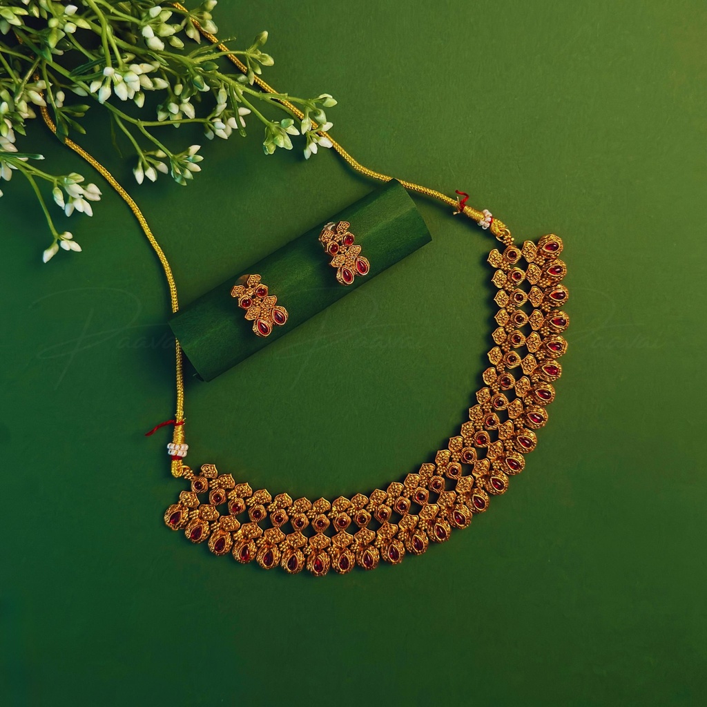 Simple Red Chain Set Necklace 1026