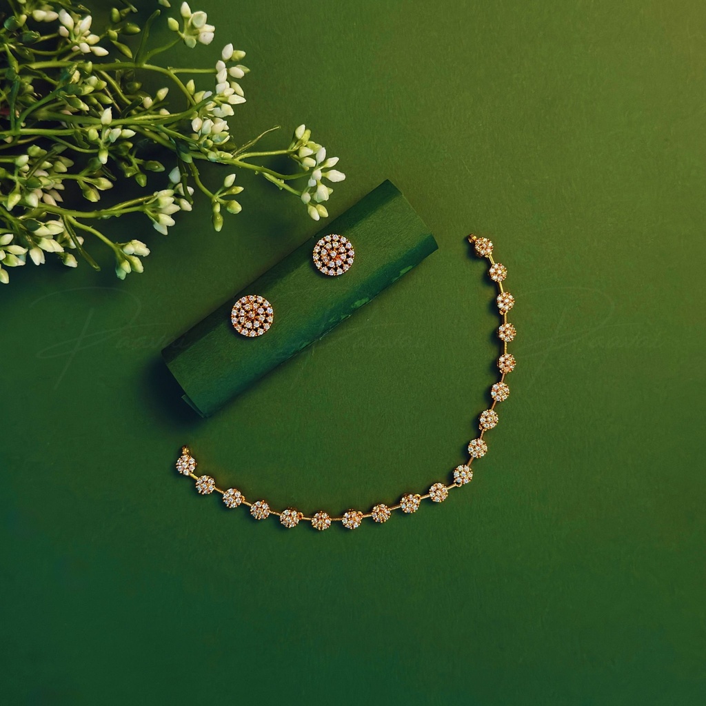 Diamond Cut Necklace Stud Short 1044