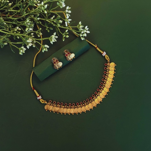 Traditional Stone Red Necklace Set 1049