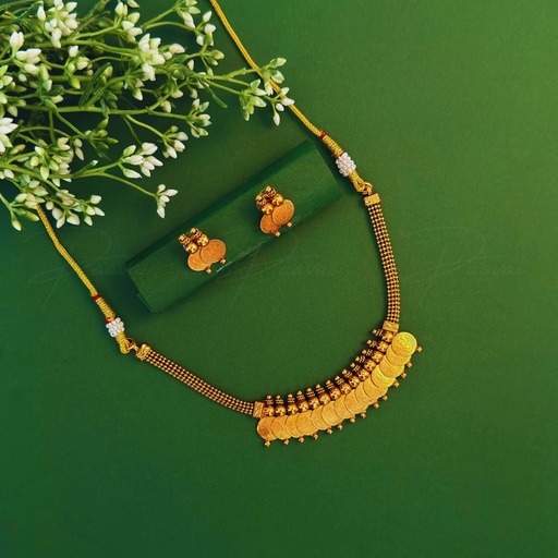 Traditional Coin Earring Necklace Set 1014