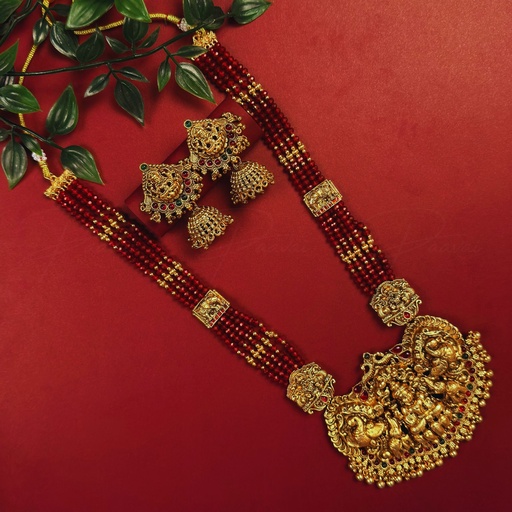 Gold Red Earring Pendant Necklace Set 2012