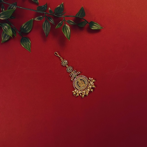 Antique Lotus Gold Pearl Ruby 5004