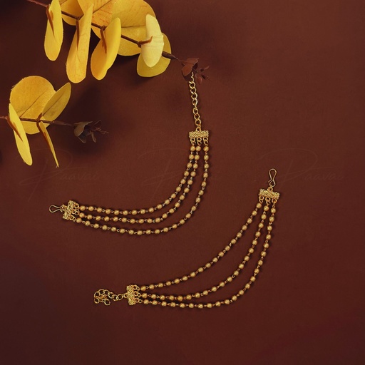 Gold Bead Earring Chain 6005